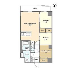 グランカーサ西葛西 2SLDKの間取図画像