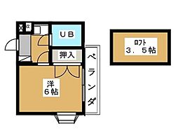 オリーブ 1Kの間取図画像