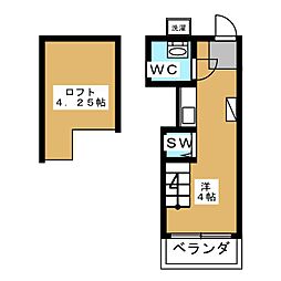 エクセル6 ワンルームの間取図画像