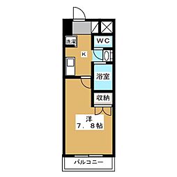 プライムアーバンカサイイースト 1Kの間取図画像