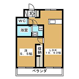 フローラ9 1LDKの間取図画像