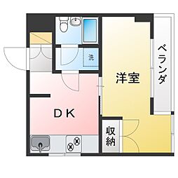第一田中マンション 1DKの間取図画像