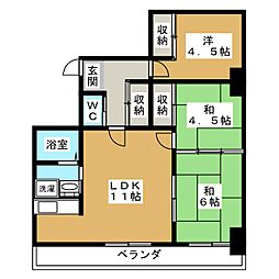 フジマンション第1 3LDKの間取図画像