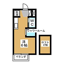 フローラ3 ワンルームの間取図画像