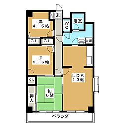 西葛西田中ビル 3LDKの間取図画像