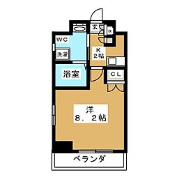WESTVINE1 1Kの間取図画像