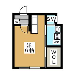 クレール3 ワンルームの間取図画像