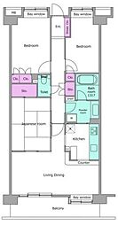 RESIDIAKASAI 3LDKの間取図画像
