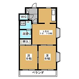 メゾンアルファ3 2LDKの間取図画像