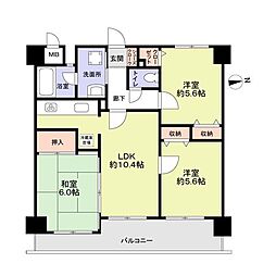 M'PLAZA難波駅前 3LDKの間取図画像