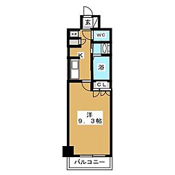 千葉ポートイースト 3階1Kの間取り