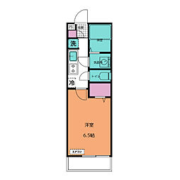 ヴィラ千葉 1階1Kの間取り