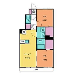 メゾン雅II 1階2LDKの間取り