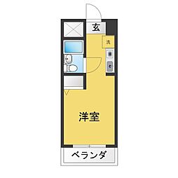 ロザール東千葉 ワンルームの間取図画像