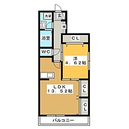 ミリアビタ大森台 1LDKの間取図画像