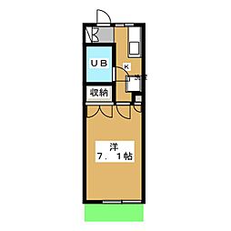 ウッドビレッヂ2 1Kの間取図画像