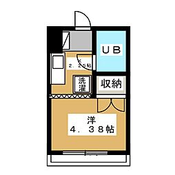 仲村ビル 1Kの間取図画像