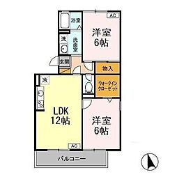 アーバンコート 2LDKの間取図画像
