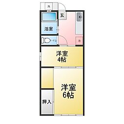 誉田スカイコート 2Kの間取図画像