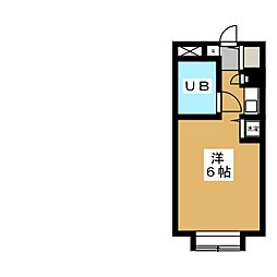 ダイユウハイム加良部1 ワンルームの間取図画像