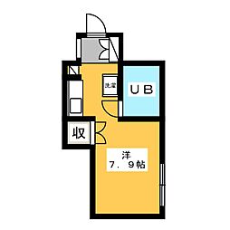 ハイツサンリバー ワンルームの間取図画像