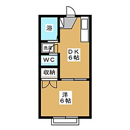 ジュエルB 1DKの間取図画像