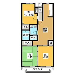 第3大越ビル 3DKの間取図画像