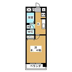 新千葉小川マンション 1Kの間取図画像