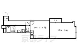 JR山陰本線 太秦駅 徒歩32分の賃貸マンション 3階1DKの間取り