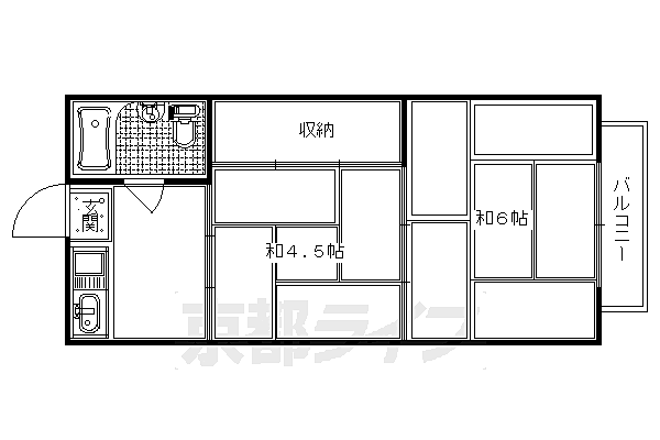 京都府京都市下京区西七条御領町(賃貸マンション2DK・3階・25.92㎡)の写真 その2