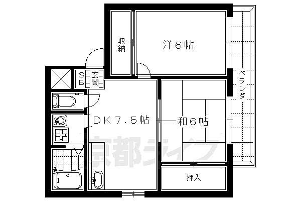 ファミーユ 202｜京都府京都市下京区西七条北月読町(賃貸マンション2DK・2階・43.00㎡)の写真 その2