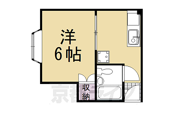 メイプル 2-A｜京都府京都市西京区下津林楠町(賃貸アパート1K・2階・23.01㎡)の写真 その2