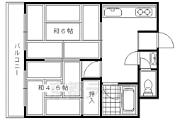 中川マンション 3階2DKの間取り