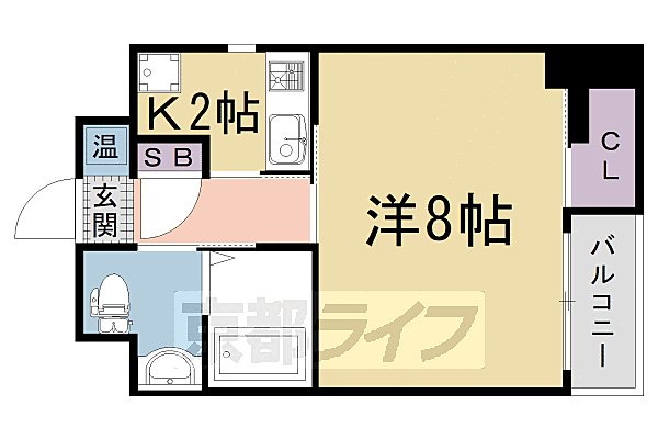 ケイズファイブ 403｜京都府京都市右京区西院南高田町(賃貸マンション1K・4階・29.00㎡)の写真 その2