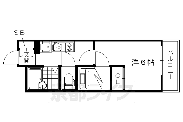 京都府京都市南区吉祥院這登西町(賃貸マンション1K・4階・19.87㎡)の写真 その2