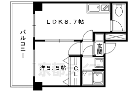 京都府京都市下京区西新屋敷太夫町（賃貸マンション1LDK・1階・31.04㎡） その2