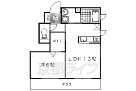 デリシア 202 ｜ 京都府京都市右京区梅津中村町（賃貸アパート1LDK・2階・48.00㎡） その2