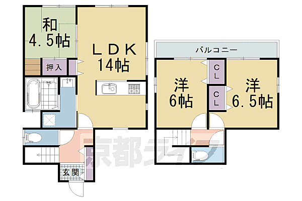 等持院西町貸家 西｜京都府京都市北区等持院西町(賃貸一戸建3LDK・--・77.83㎡)の写真 その2