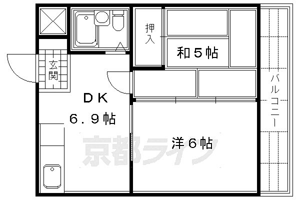 京都府京都市中京区鉾田町(賃貸マンション2DK・4階・30.60㎡)の写真 その2