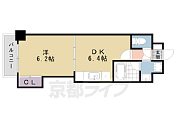 JR山陰本線 二条駅 徒歩10分の賃貸マンション 5階1DKの間取り