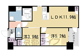 京都府京都市下京区高辻堀川町（賃貸マンション2LDK・6階・52.82㎡） その2