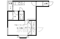 コーポ未麗妙心寺 1DKの間取図画像