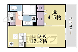 ｖｏｇｕｅ京都桂 1階1LDKの間取り