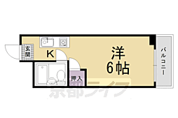 マンションカサグランデ 4階1Kの間取り