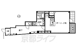 近鉄京都線 東寺駅 徒歩5分の賃貸マンション 3階ワンルームの間取り