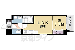 ＣＲＥＳＴ　ＴＡＰＰ　京都西京極　ＤＥＸ 5階1LDKの間取り