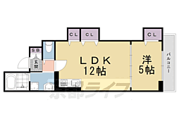 カーサ・フェリーチェ丸太町 2階1LDKの間取り