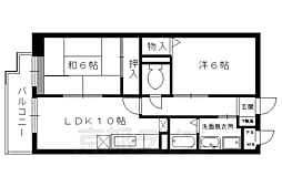 JR東海道・山陽本線 桂川駅 徒歩23分の賃貸マンション 4階2LDKの間取り