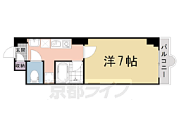 京都市営烏丸線 五条駅 徒歩2分の賃貸マンション 5階1Kの間取り