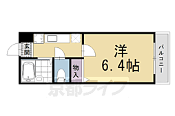 京都市営烏丸線 四条駅 徒歩5分の賃貸マンション 4階1Kの間取り
